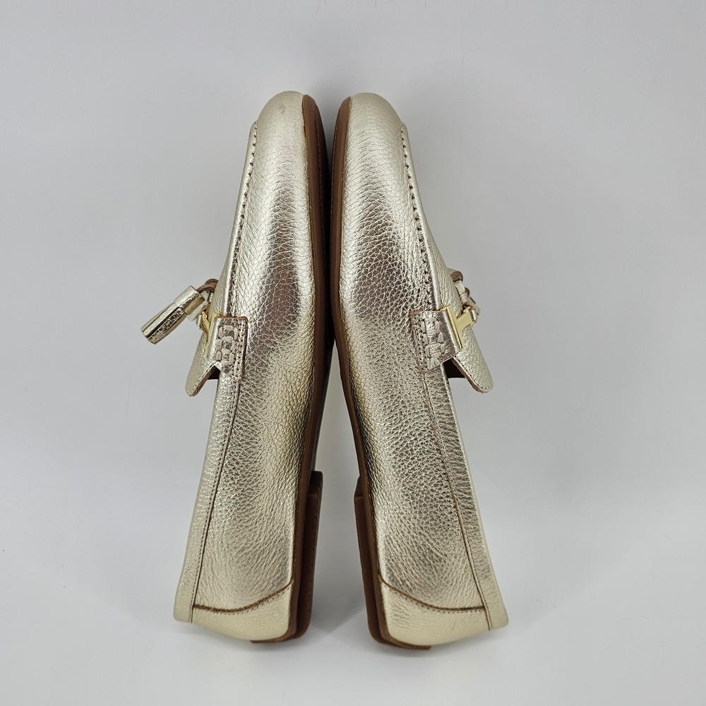 Talbots Driving Loafers Womens 8.5M Gold Metallic Leather Tassel Bit Slip On - Picture 3 of 6